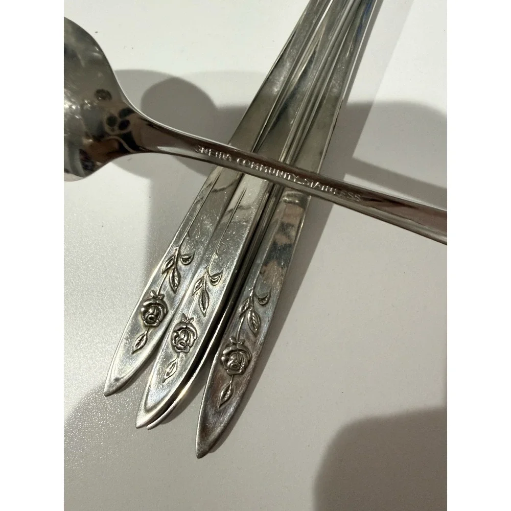Vintage 1960's Oneida Community MY ROSE Stainless Flatware‎ Lot of 19